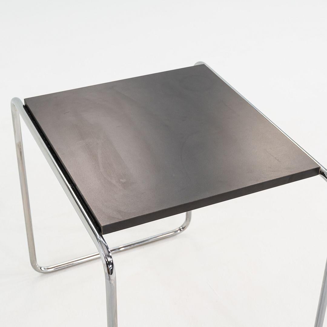Acier 1990 Marcel Breuer for Thonet Laccio Tall Side / End Table in Black Laminate en vente