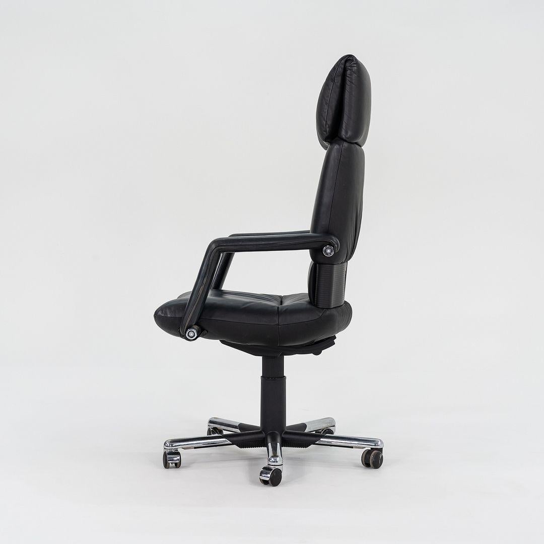 Années 1990 Mario Bellini for Vitra Imago High Back Desk Chair in Black Leather (Chaise de bureau à haut dossier en cuir noir) Bon état - En vente à Philadelphia, PA