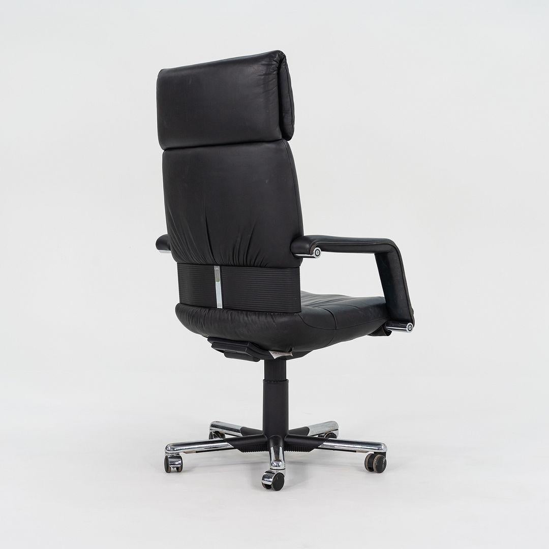Fin du 20e siècle Années 1990 Mario Bellini for Vitra Imago High Back Desk Chair in Black Leather (Chaise de bureau à haut dossier en cuir noir) en vente