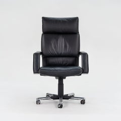 Années 1990 Mario Bellini for Vitra Imago High Back Desk Chair in Black Leather (Chaise de bureau à haut dossier en cuir noir)