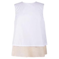 1990s Marni Layered White and Tan Linen Top