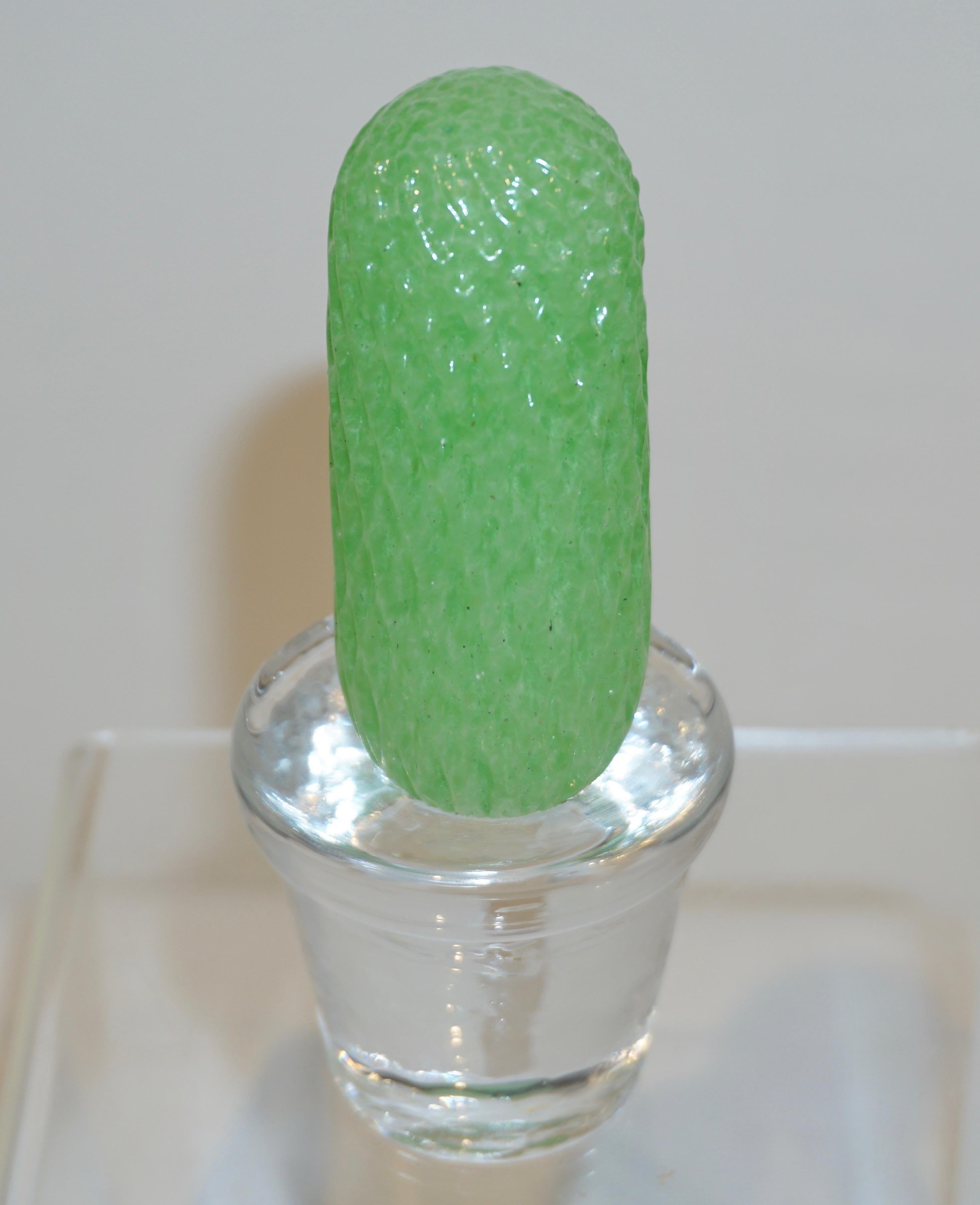 20ième siècle Cactus en verre de Murano vert Marta Marzotto Miniature des années 1990 par Formia en vente