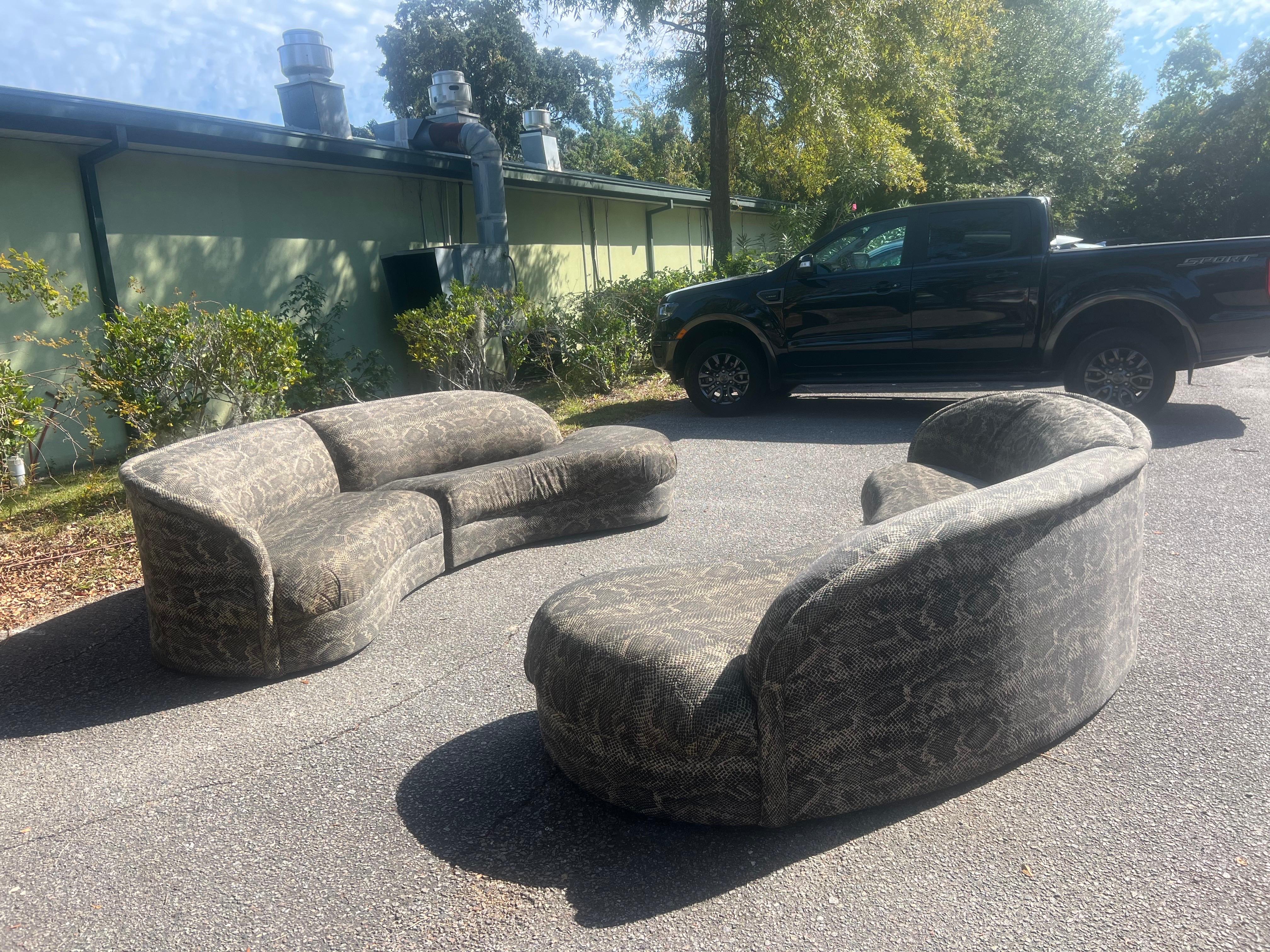 1990er Maurice Villency Serpentinen-Sofas aus Serpentinen-Set – 2er-Set im Angebot 3