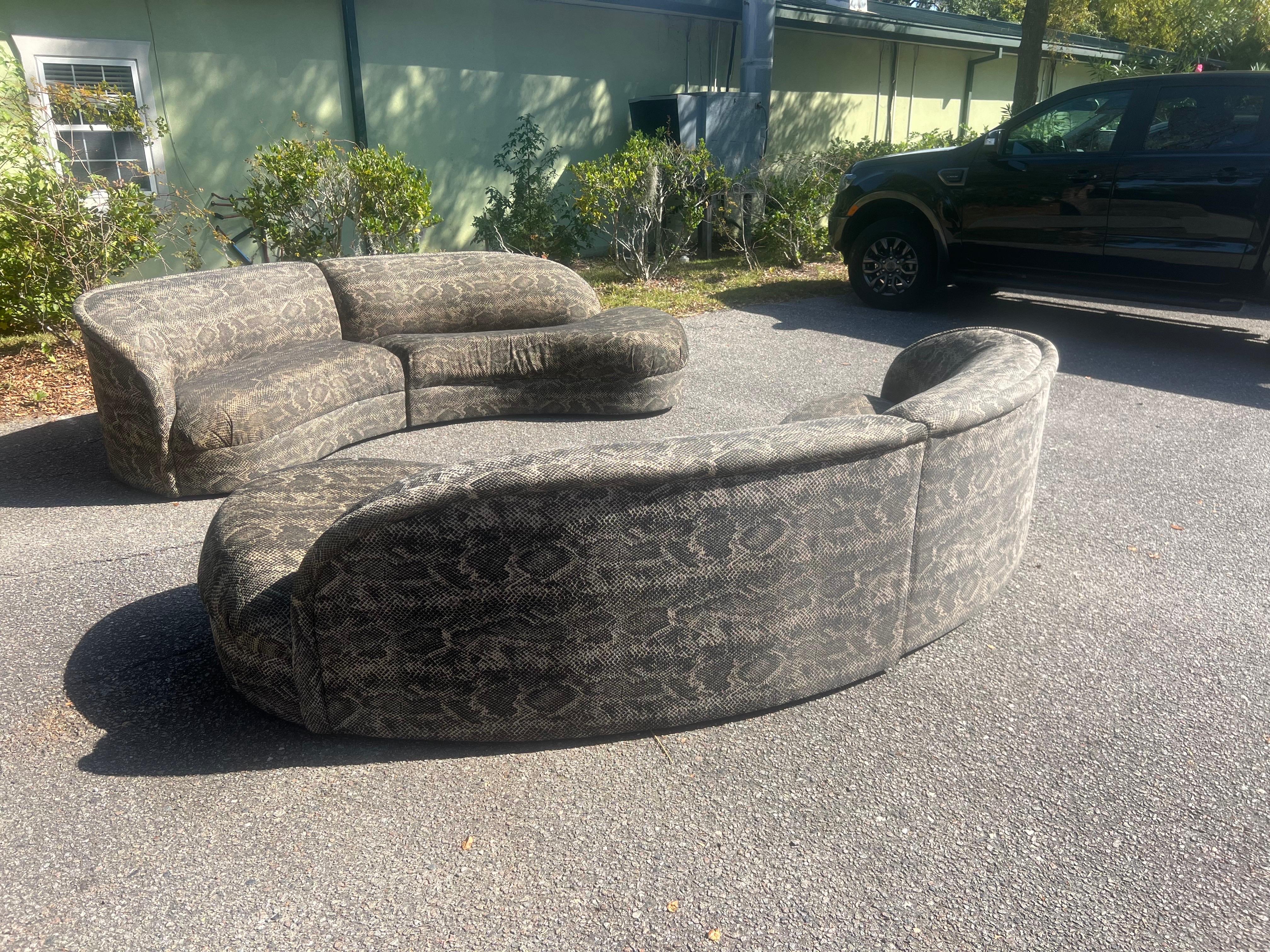1990er Maurice Villency Serpentinen-Sofas aus Serpentinen-Set – 2er-Set im Zustand „Gut“ im Angebot in Charleston, SC