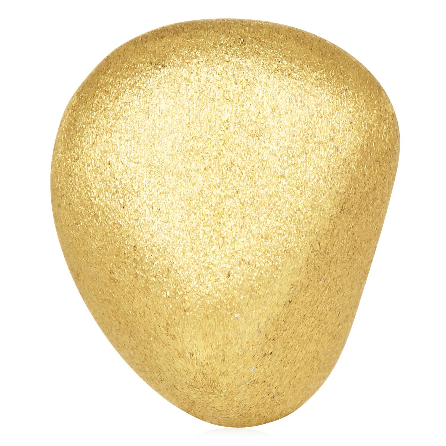 Maz anni '90 Orecchini a clip in oro spazzolato elegante a 18 carati in vendita 1