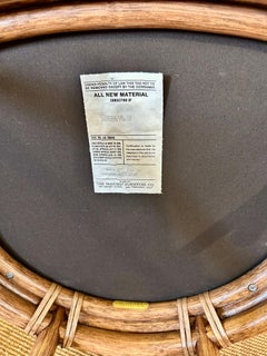 1990s McGuire Organic Modern Rattan Oval Lattice Back Dining Chairs - Set of 6