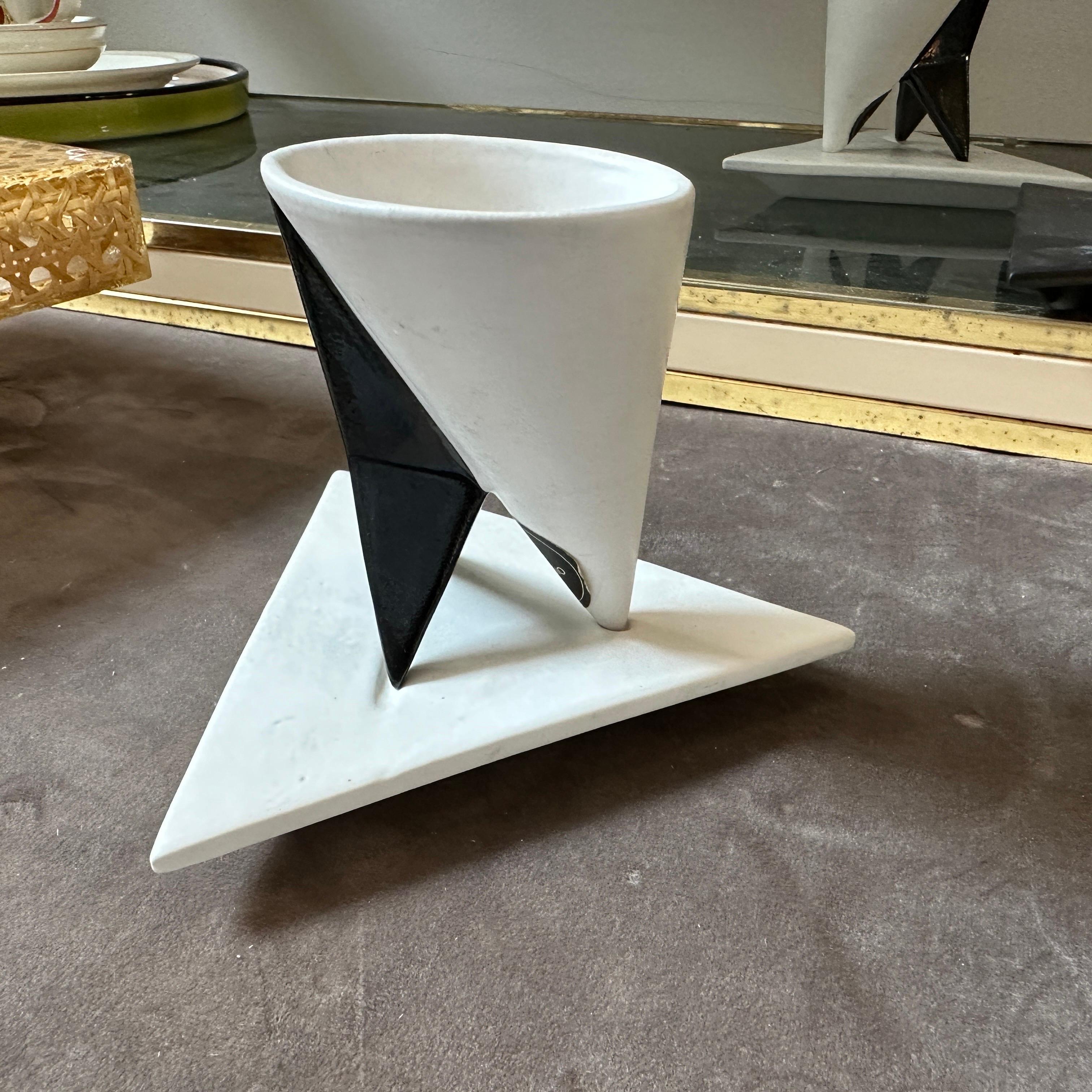 Set da caffè in bianco e nero Memphis Milano degli anni '90 di Taruschio in vendita 5