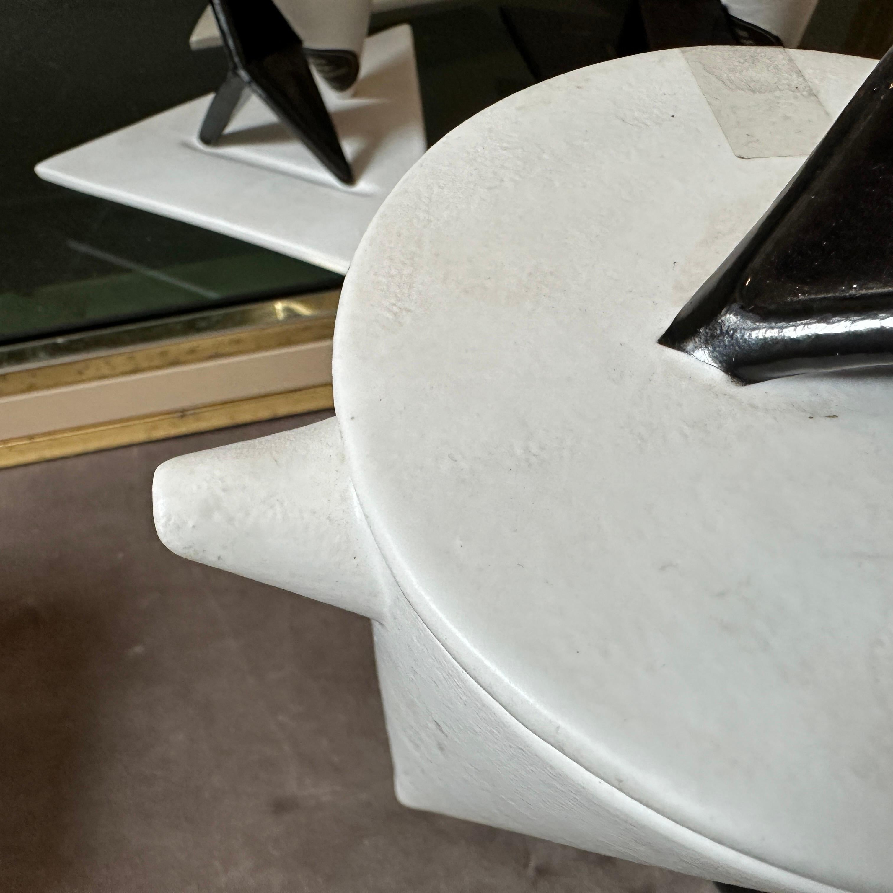 Ceramica Set da caffè in bianco e nero Memphis Milano degli anni '90 di Taruschio in vendita