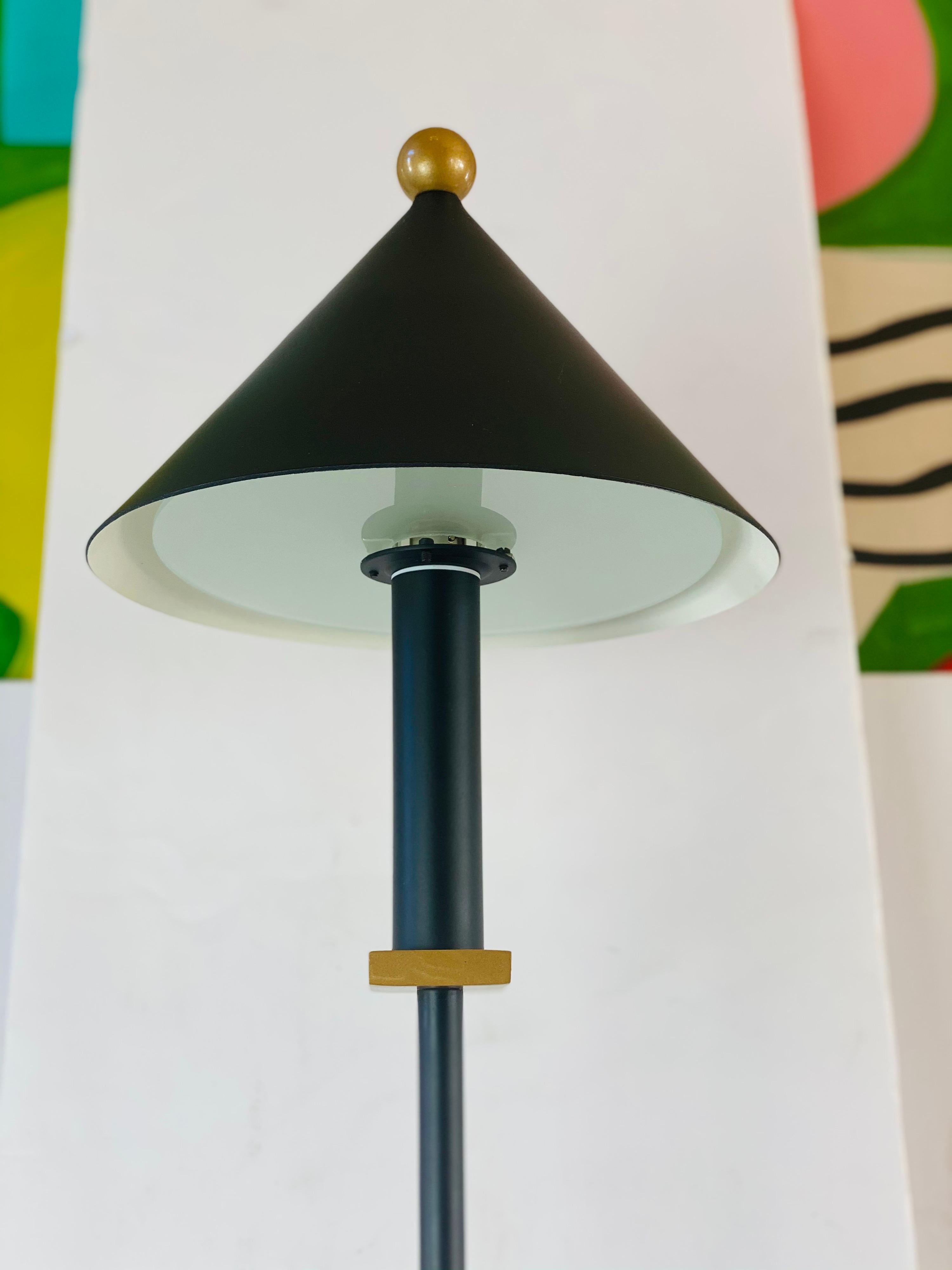 Late 20th Century 1990s Memphis Style Robert Sonneman for George Kovacs Black Table Lamp