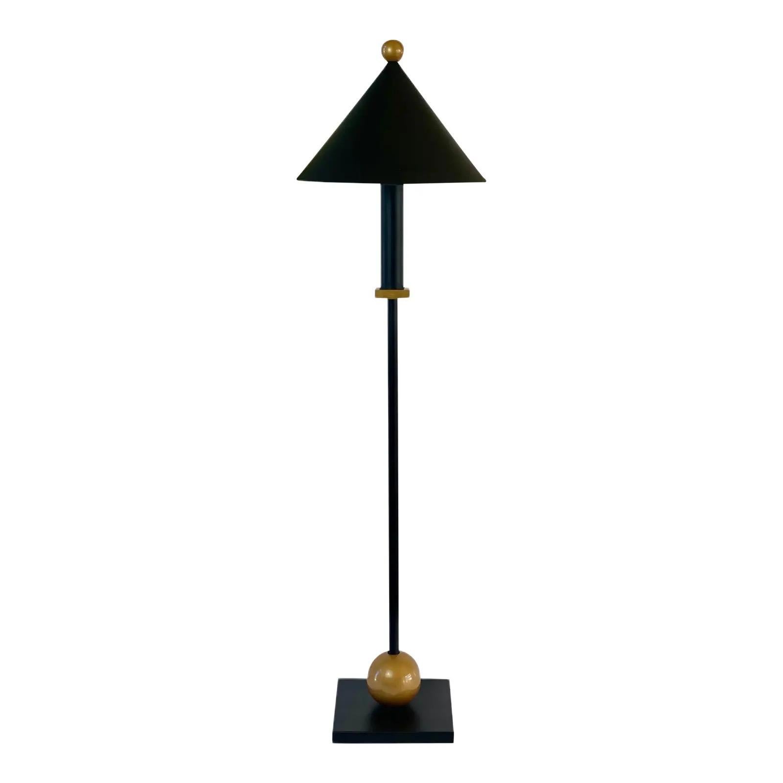 1990s Memphis Style Robert Sonneman for George Kovacs Black Table Lamp