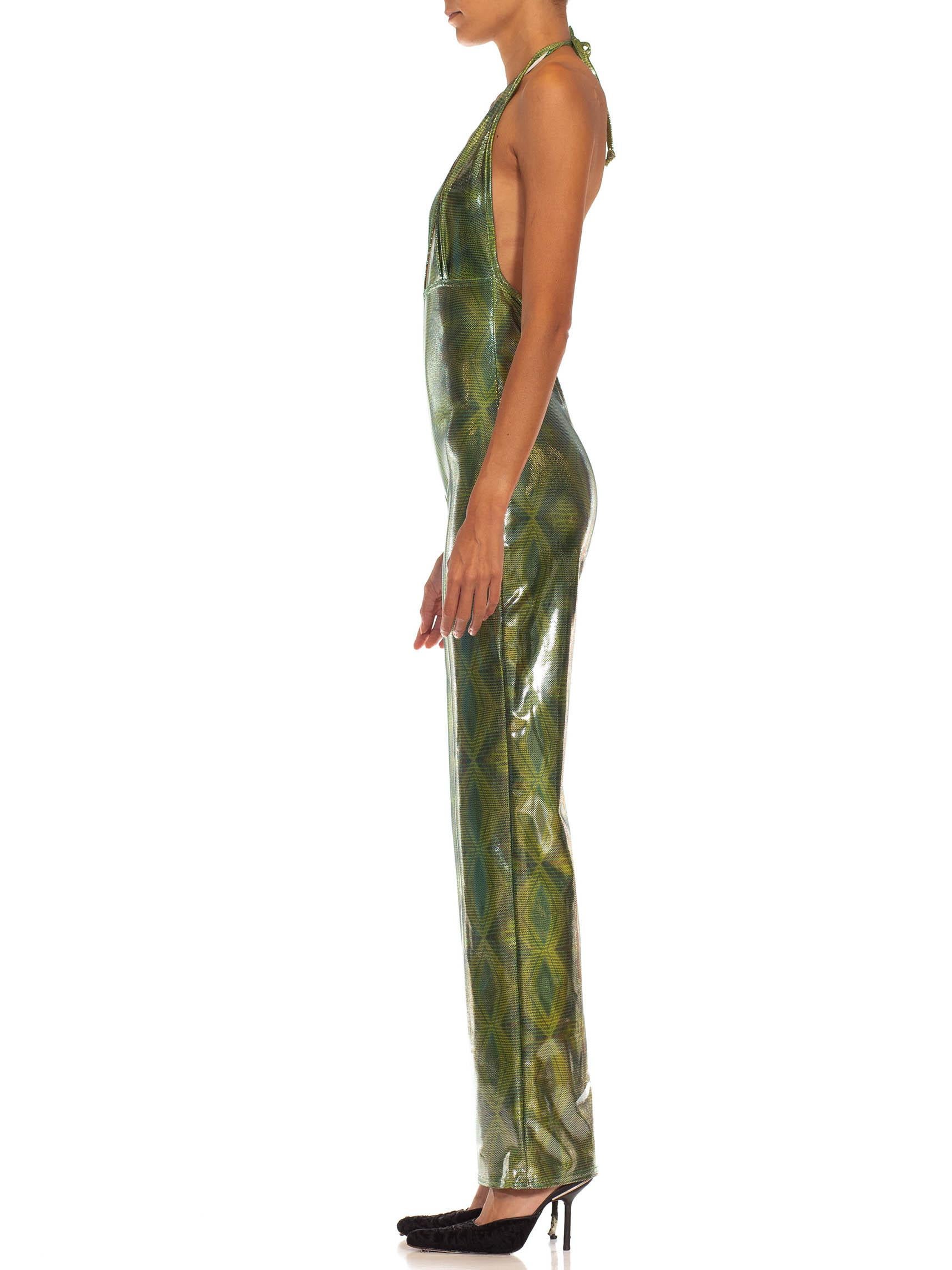 green metallic jumpsuit