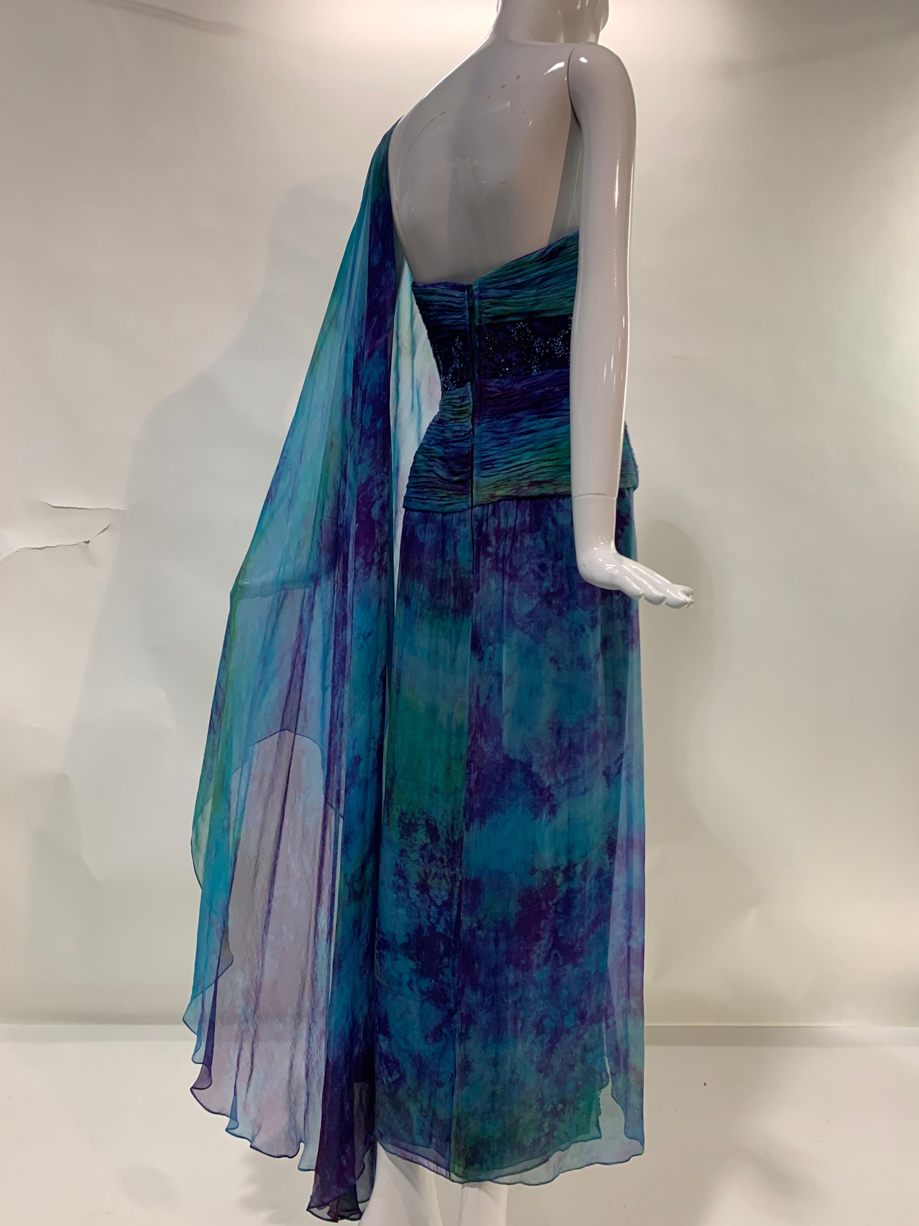 Michael Casey Couture degli anni '90, abito in chiffon di seta tinto in massa e con perline, archivio 4