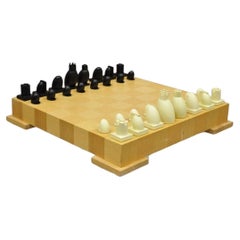 1990s Michael Graves Chess and Checkers Postmodern Set Maplewood Board Modern