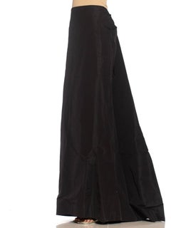 1990S MICHAEL KORS Black Silk Taffeta Trained Evening Skirt NWT