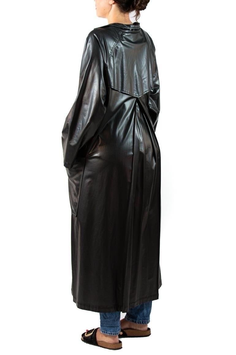 Women's 1990S Michael Vollbracht Black Poly/Nylon Duster Coat For Sale