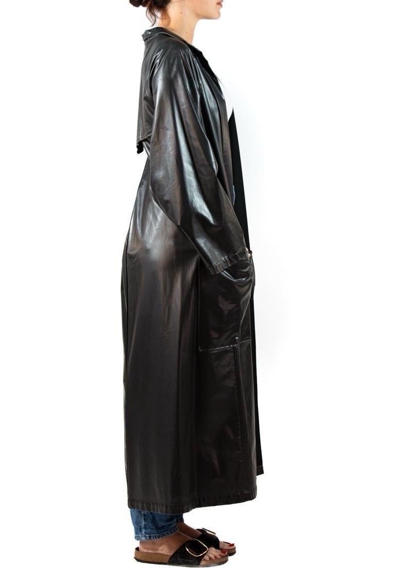 1990S Michael Vollbracht Black Poly/Nylon Duster Coat For Sale 2