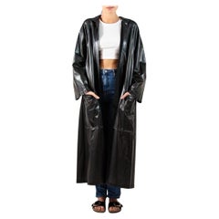 1990S Michael Vollbracht Black Poly/Nylon Duster Coat