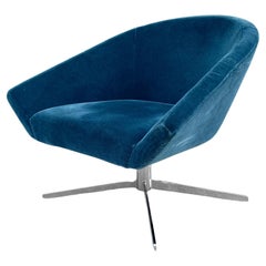 1990s Mid Century Chrome Swivel Chair by Bernhardt