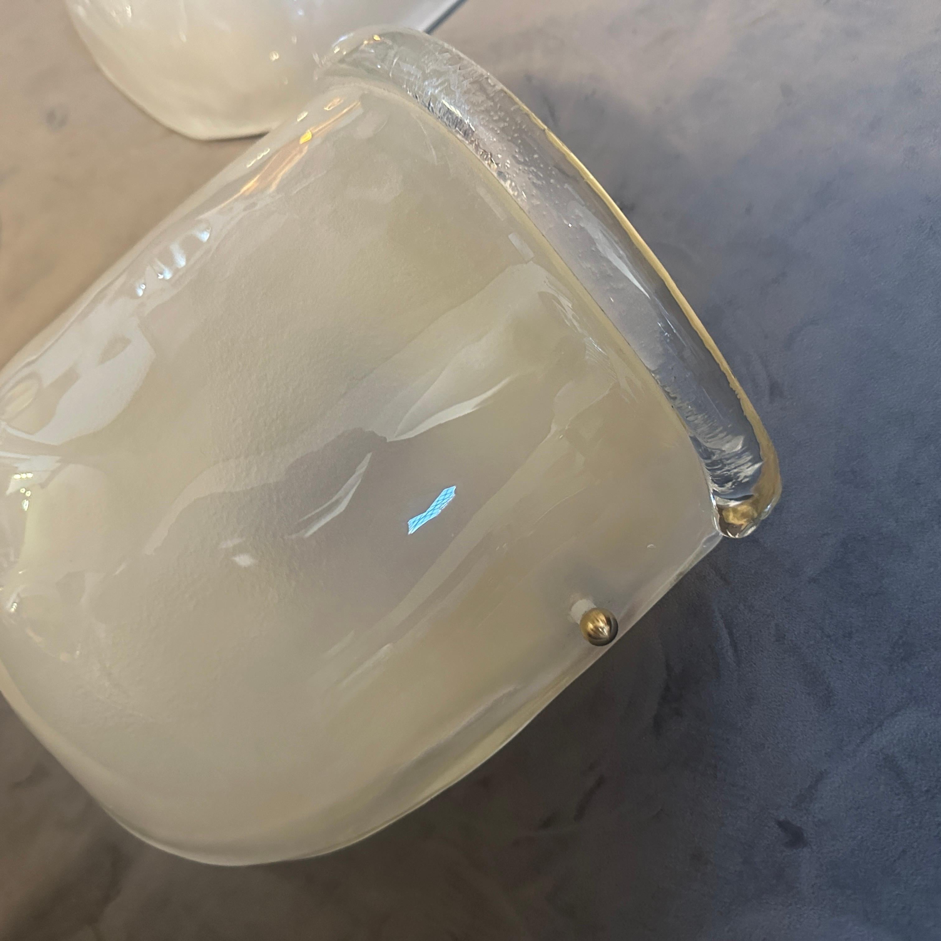 Apliques de pared de latón y cristal de Murano estilo Barovier de mediados de siglo XX en venta 3