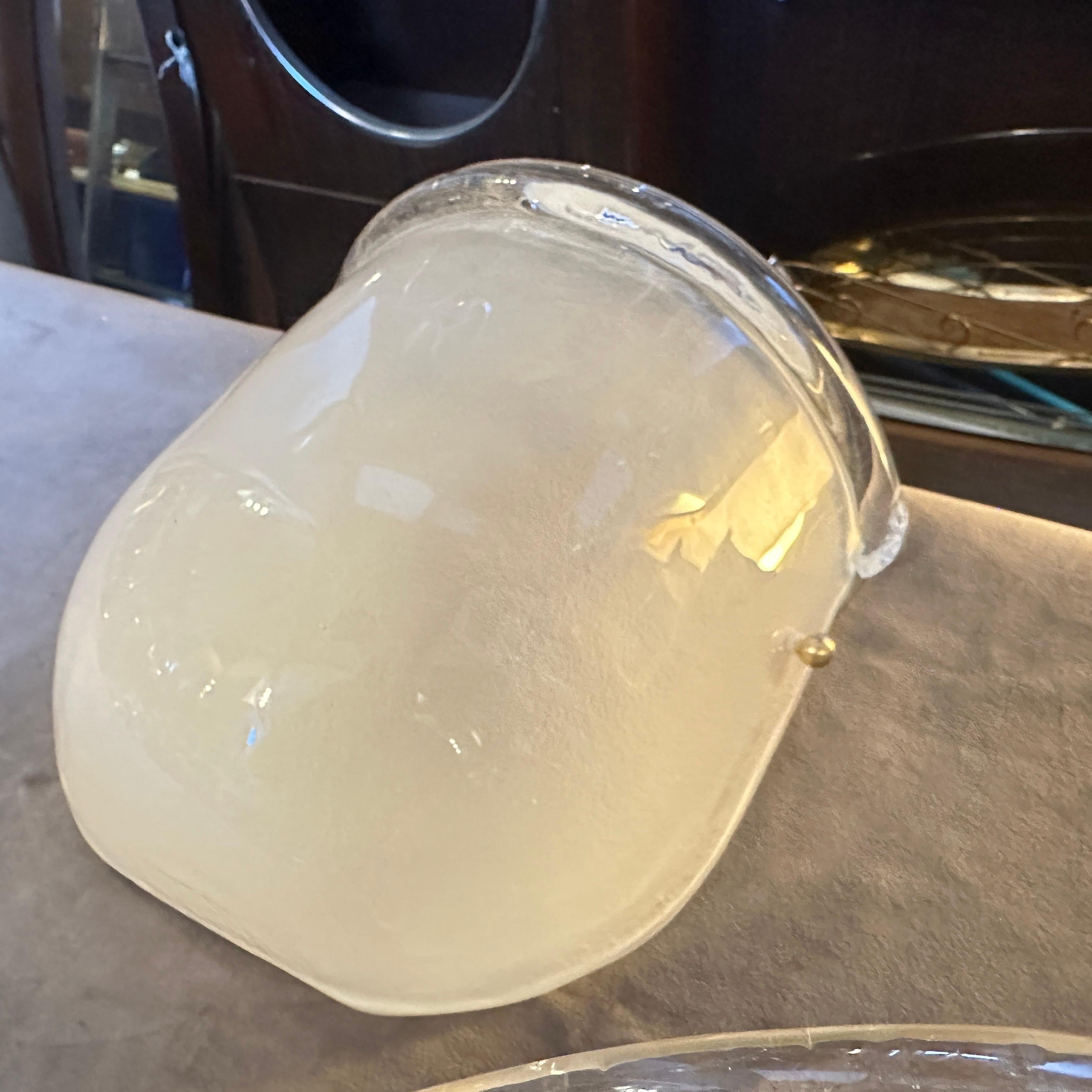 1990er Jahre Mid-Century Modern Barovier Stil Murano Glas und Messing Wandleuchter im Angebot 5
