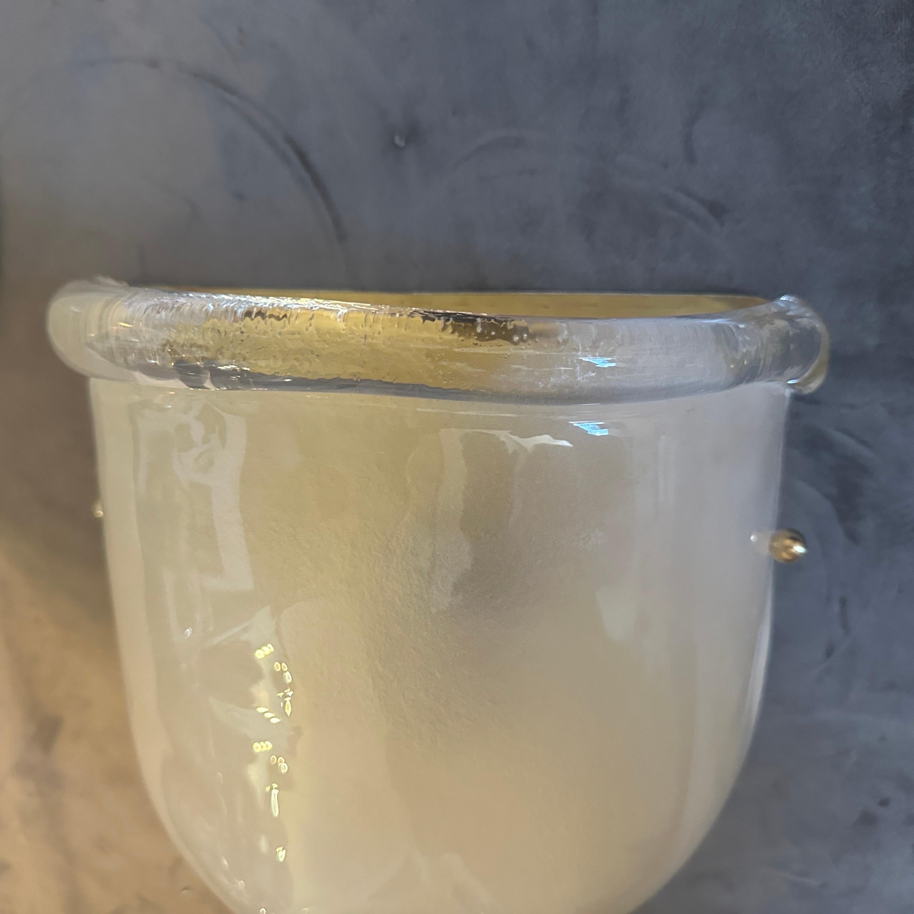 Apliques de pared de latón y cristal de Murano estilo Barovier de mediados de siglo XX en venta 5