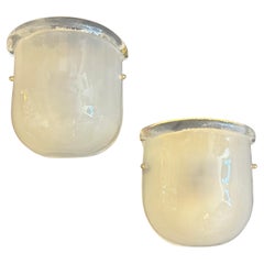 Apliques de pared de latón y cristal de Murano estilo Barovier de mediados de siglo XX