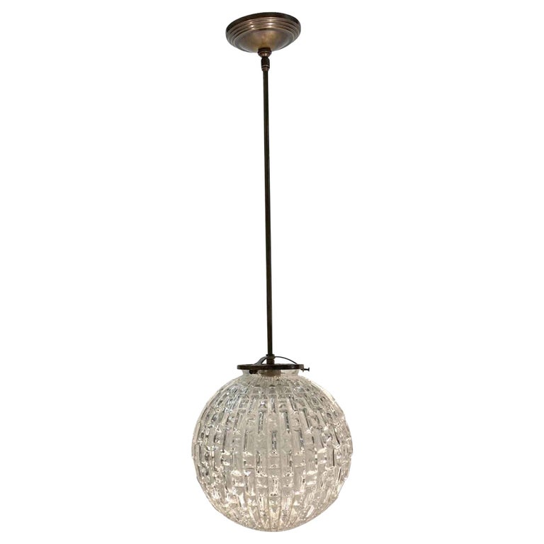 Photo inspiration: Fresh Look at 1990S Mid Century Modern Textured Globe Pendant Light With Brass