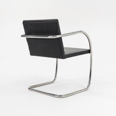 1990 Mies van der Rohe for Knoll Tubular Brno Chair with Thin Pad in Leather (Chaise Brno tubulaire avec un fin pad en cuir)