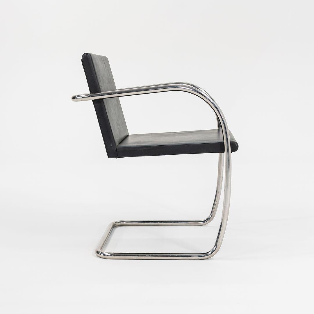 1990er Mies van der Rohe für Knoll Röhrenstuhl Brno mit dünnem Pad in Leder (Ende des 20. Jahrhunderts) im Angebot