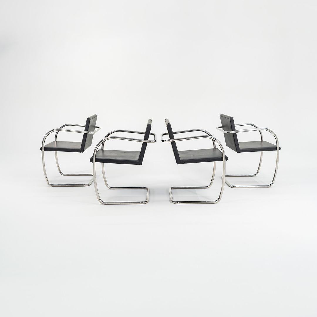 1990er Mies van der Rohe für Knoll Röhrenstuhl Brno mit dünnem Pad in Leder (Stahl) im Angebot