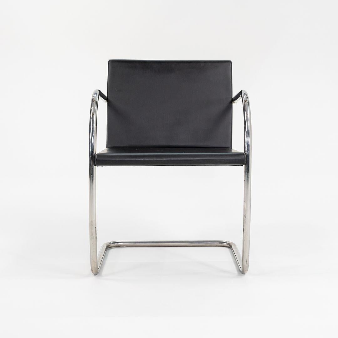 1990er Mies van der Rohe für Knoll Röhrenstuhl Brno mit dünnem Pad in Leder im Angebot 1