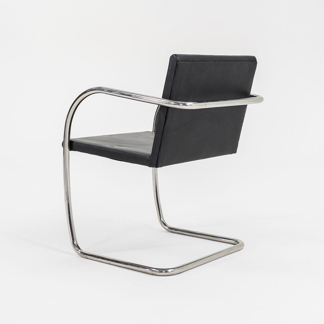 1990er Mies van der Rohe für Knoll Röhrenstuhl Brno mit dünnem Pad in Leder im Angebot 2