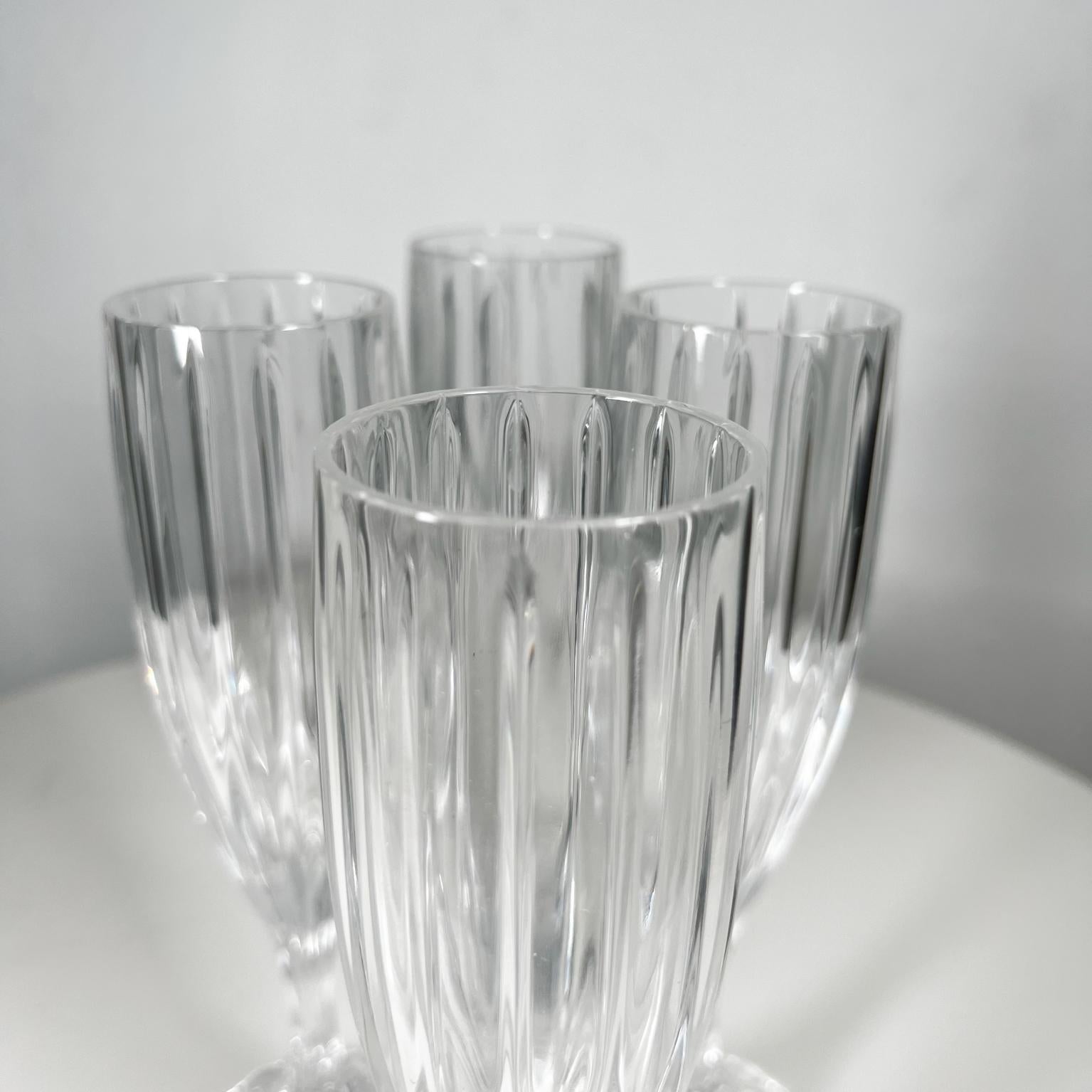 1990s Mikasa Set of Four Park Lane Champagne Fluted Crystal Glasses 2