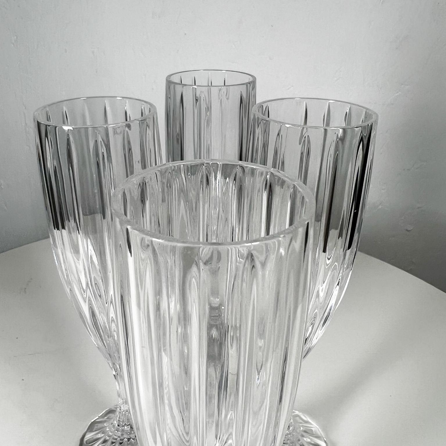 1990s Mikasa Set of Four Park Lane Champagne Fluted Crystal Glasses In Good Condition In Chula Vista, CA