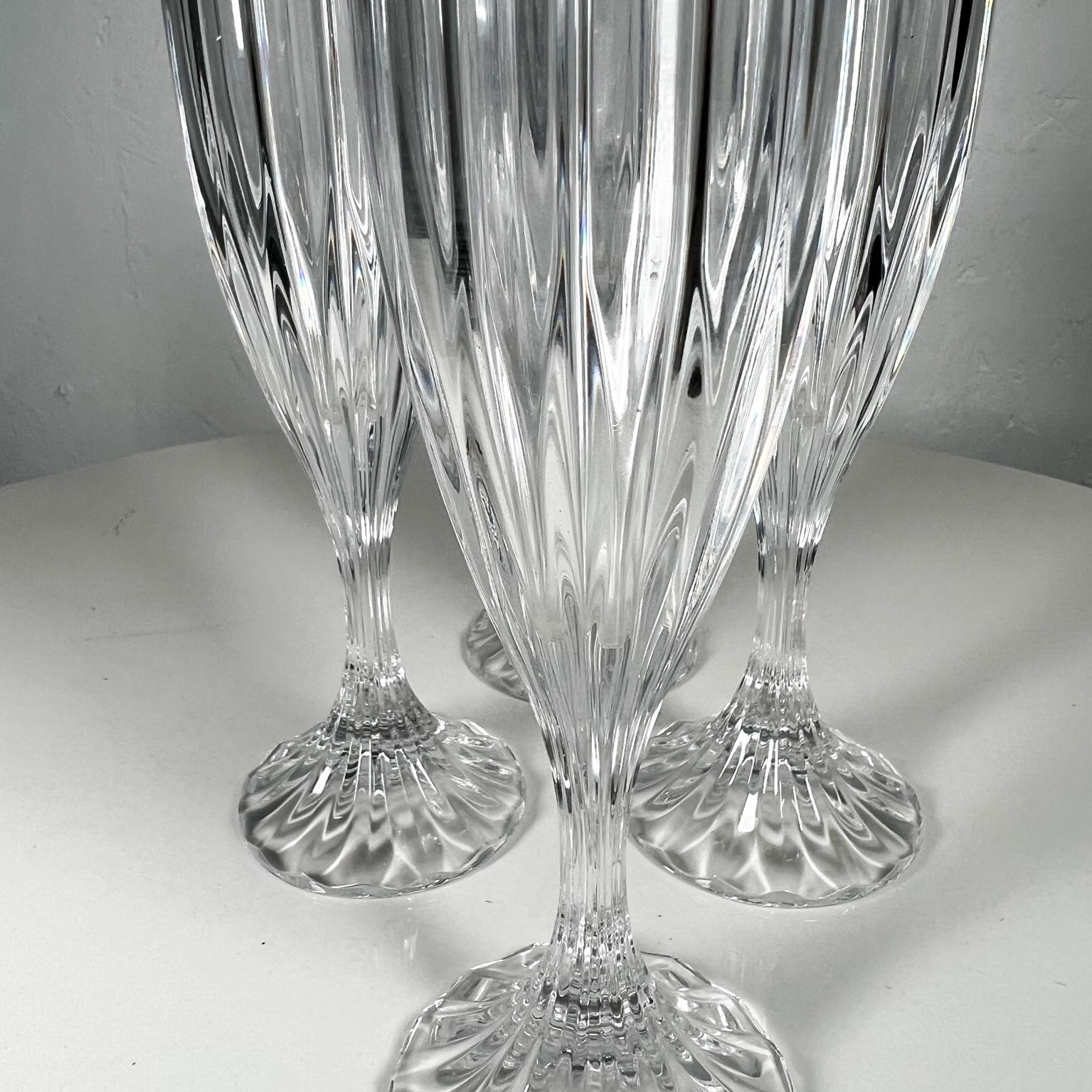 1990s Mikasa Set of Four Park Lane Champagne Fluted Crystal Glasses 5