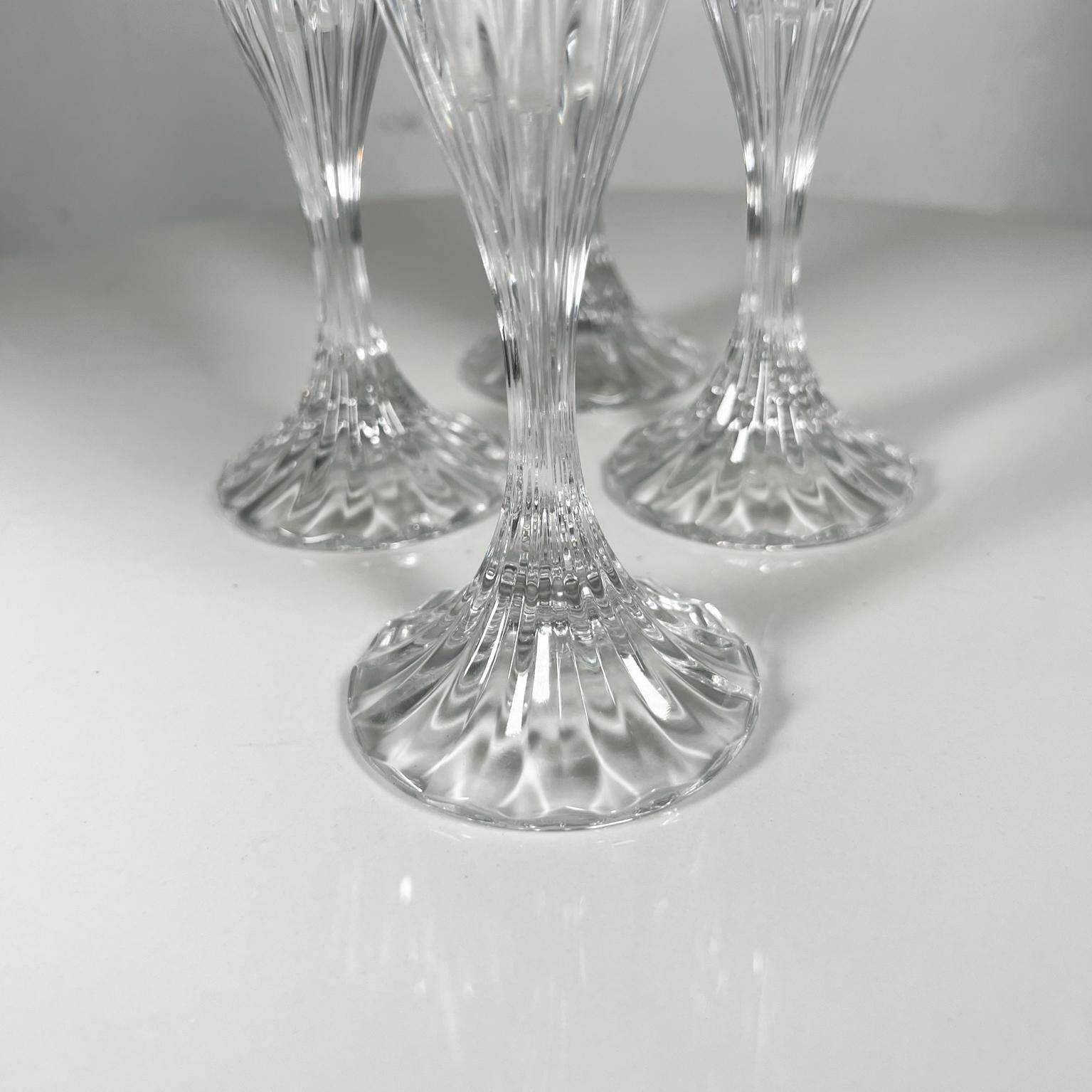 1990s Mikasa Set of Four Park Lane Champagne Fluted Crystal Glasses 6