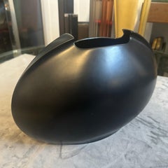 1990s Minimalist Black Porcelain Tasca Huge Vase by Lino Sabattini for Rosenthal