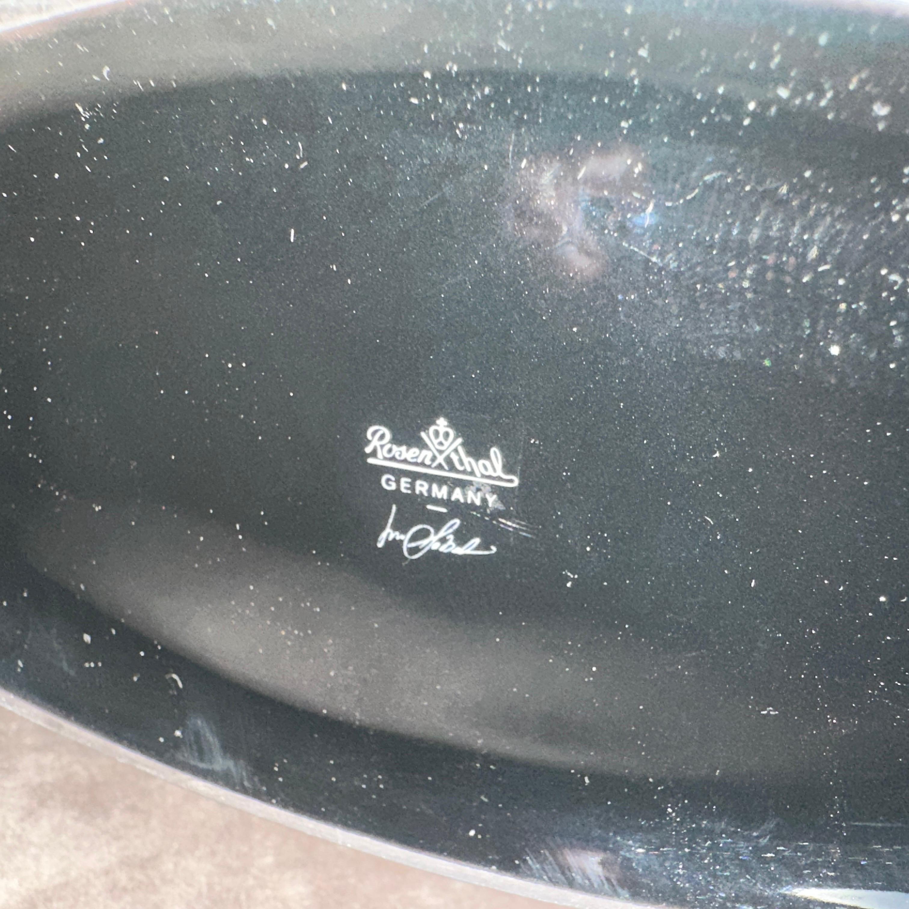 Modern 1990s Minimalist Black Porcelain Tasca Huge Vase by Lino Sabattini for Rosenthal For Sale