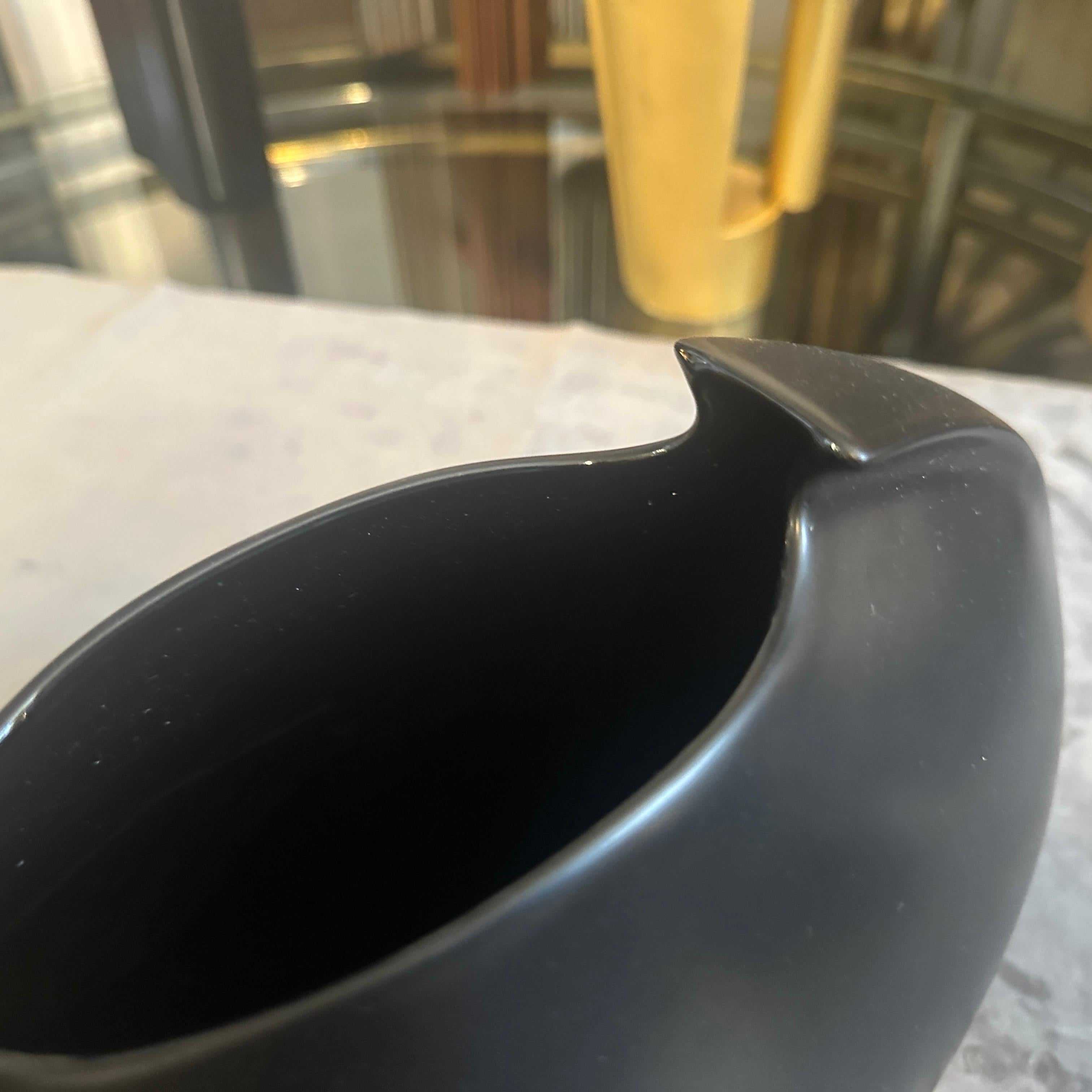 1990s Minimalist Black Porcelain Tasca Huge Vase by Lino Sabattini for Rosenthal For Sale 2