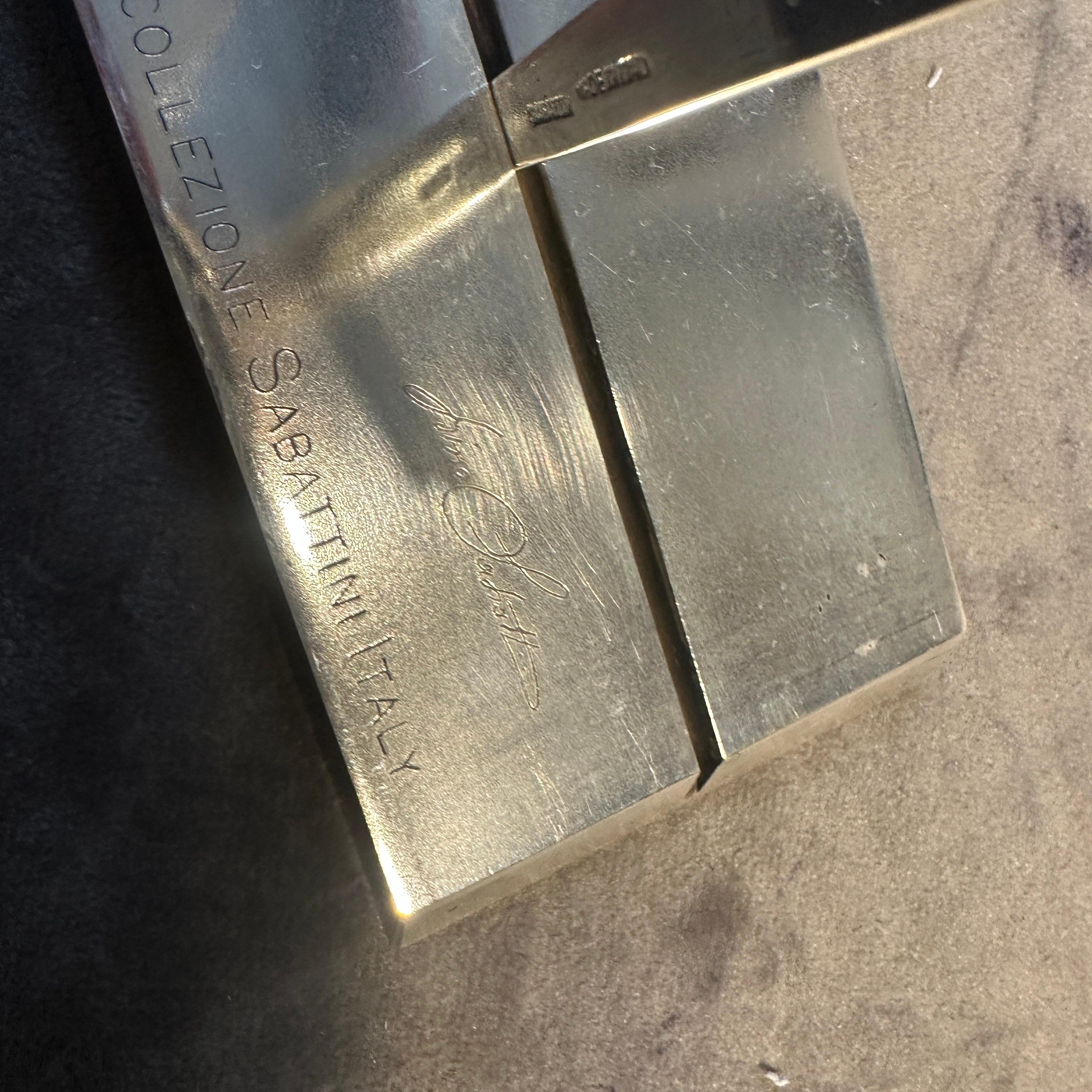 Scultura minimalista anni '90 placcata in argento La Giraffa di Lino Sabattini In condizioni ottime in vendita a Aci Castello, IT