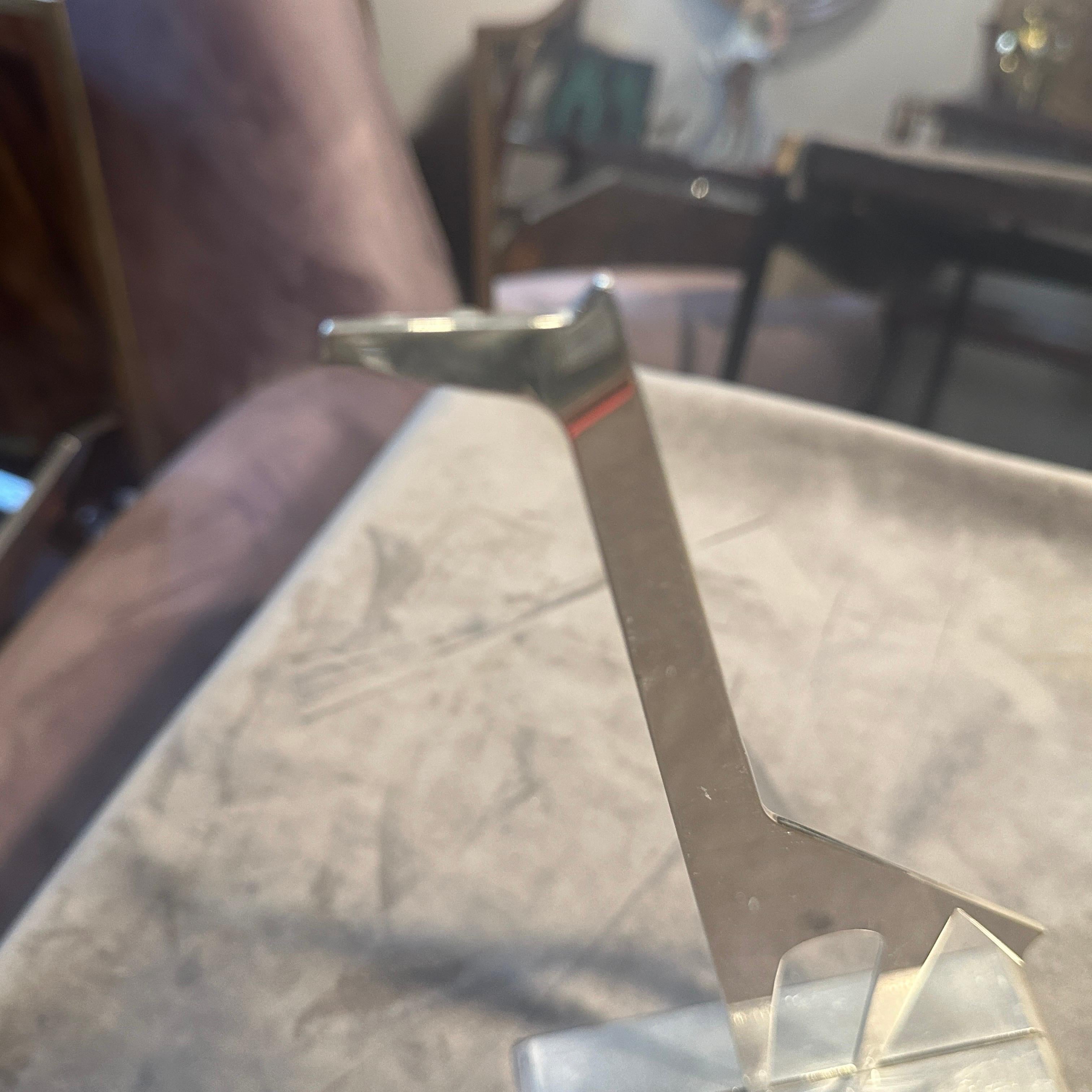 Scultura minimalista anni '90 placcata in argento La Giraffa di Lino Sabattini in vendita 1