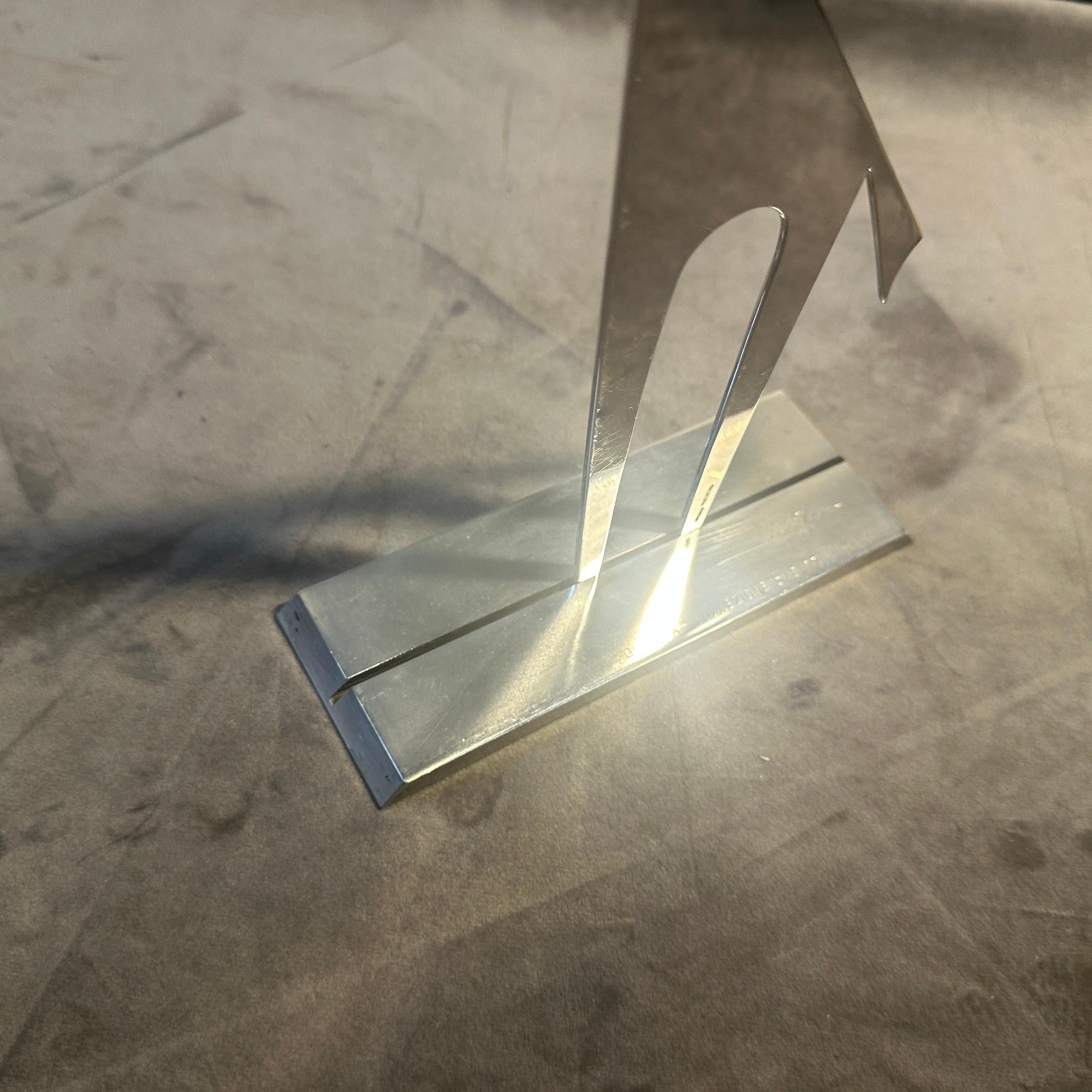Scultura minimalista anni '90 placcata in argento La Giraffa di Lino Sabattini in vendita 2