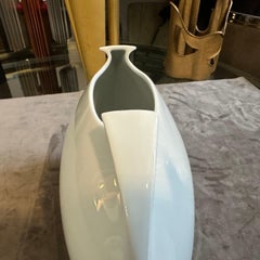 Jarrón Tasca de porcelana blanca minimalista de los años 90, de Lino Sabattini para Rosenthal