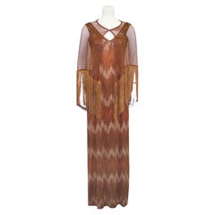 1990s Missoni Bronze Sequin & Knit Gown with Shawl