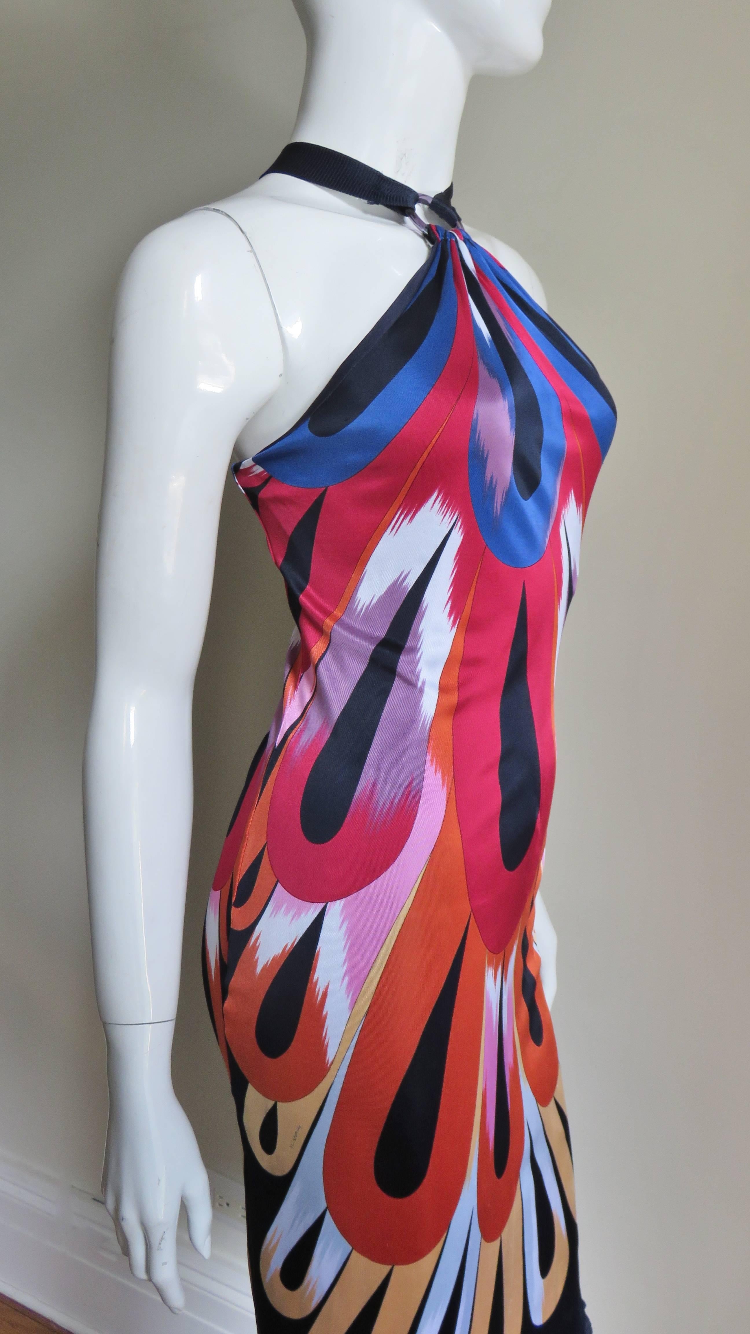 Missoni Colorful Silk Halter Dress For Sale 1