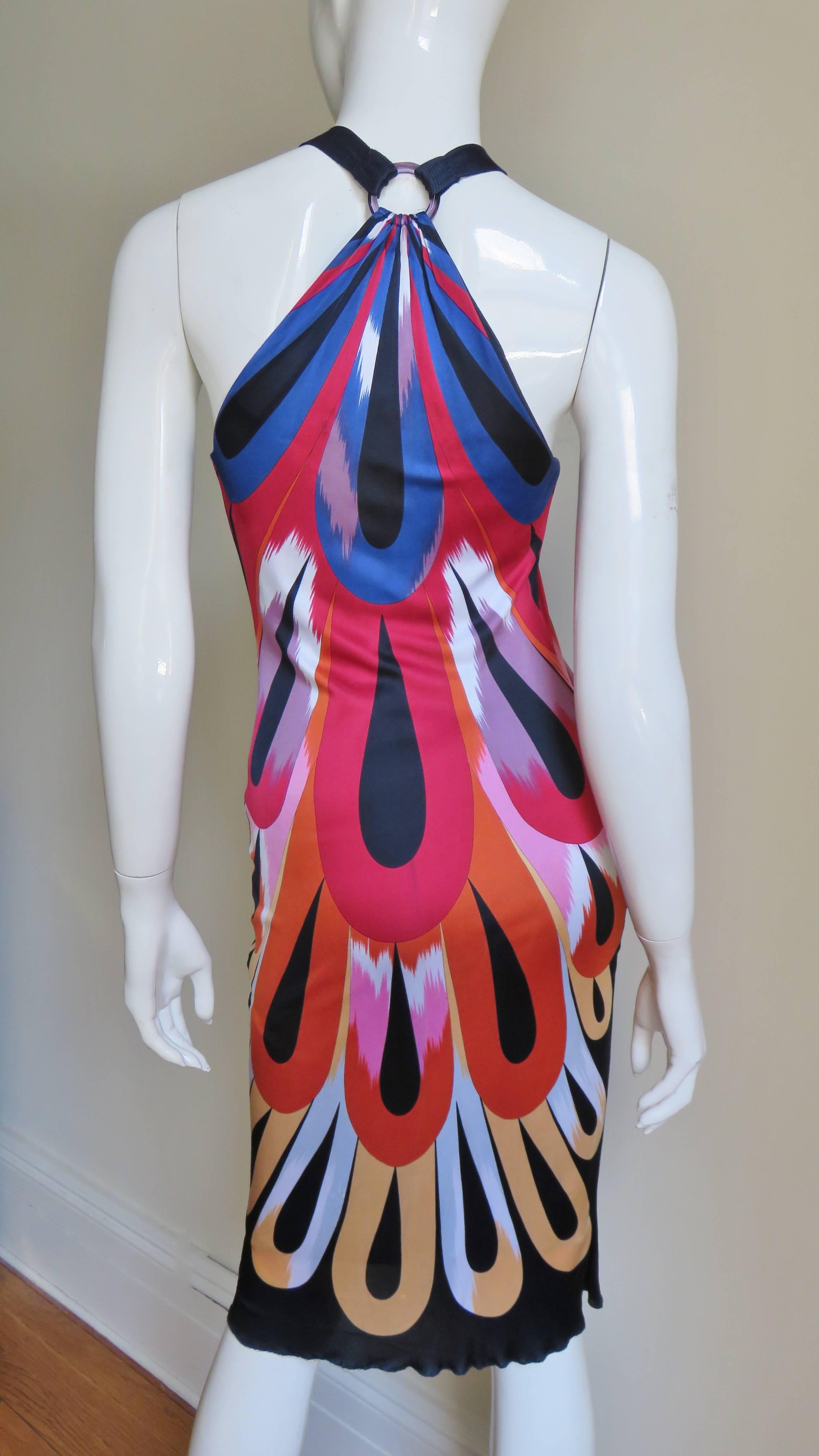 Missoni Colorful Silk Halter Dress For Sale 2