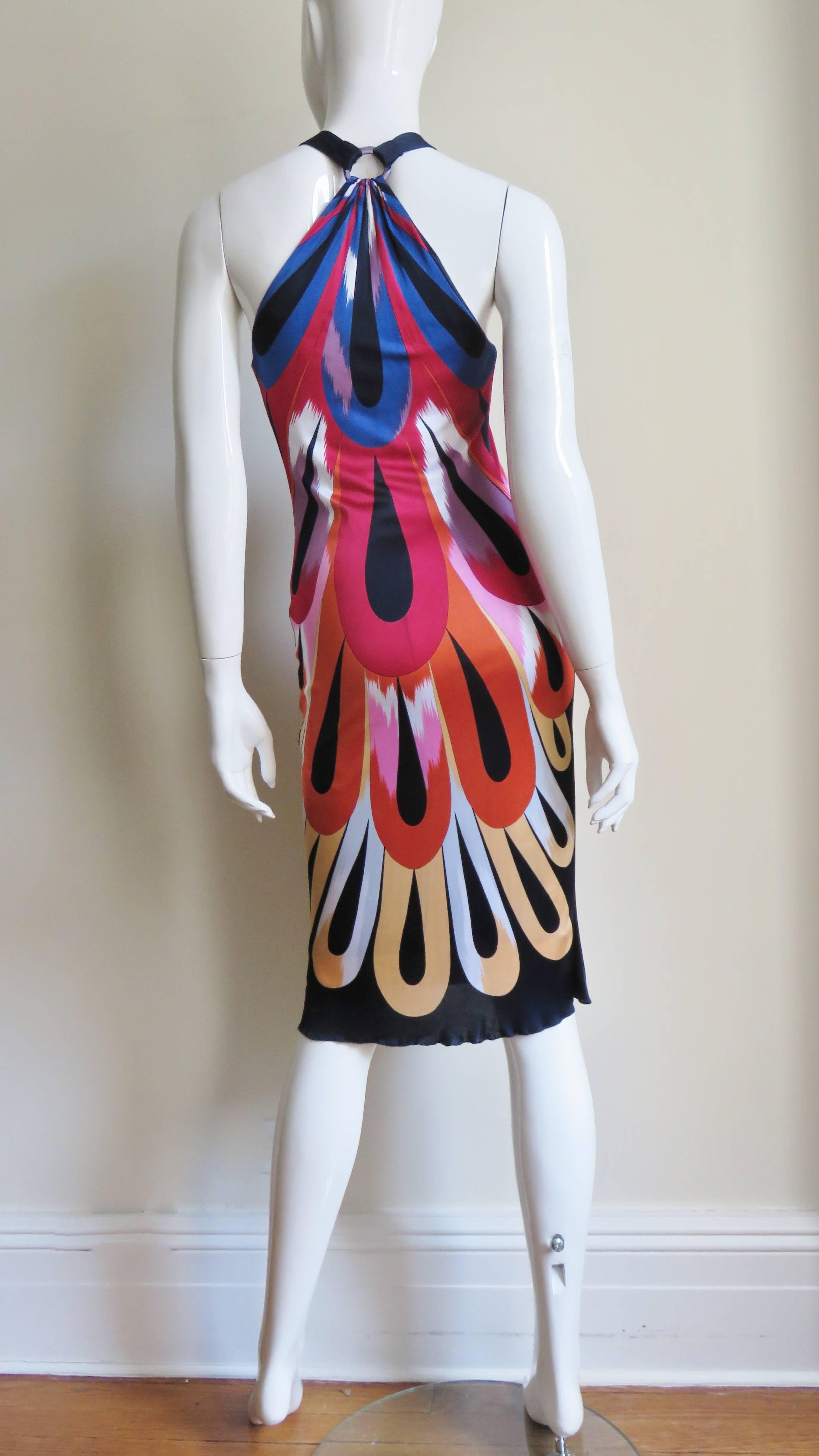 Missoni Colorful Silk Halter Dress For Sale 4