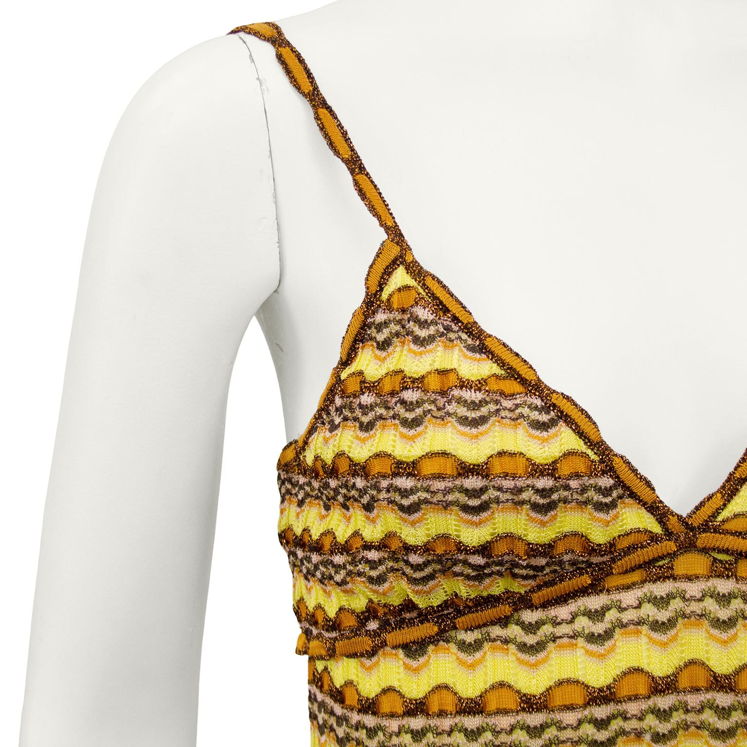 1990s Missoni Yellow Knit Dress  In Good Condition In Toronto, Ontario