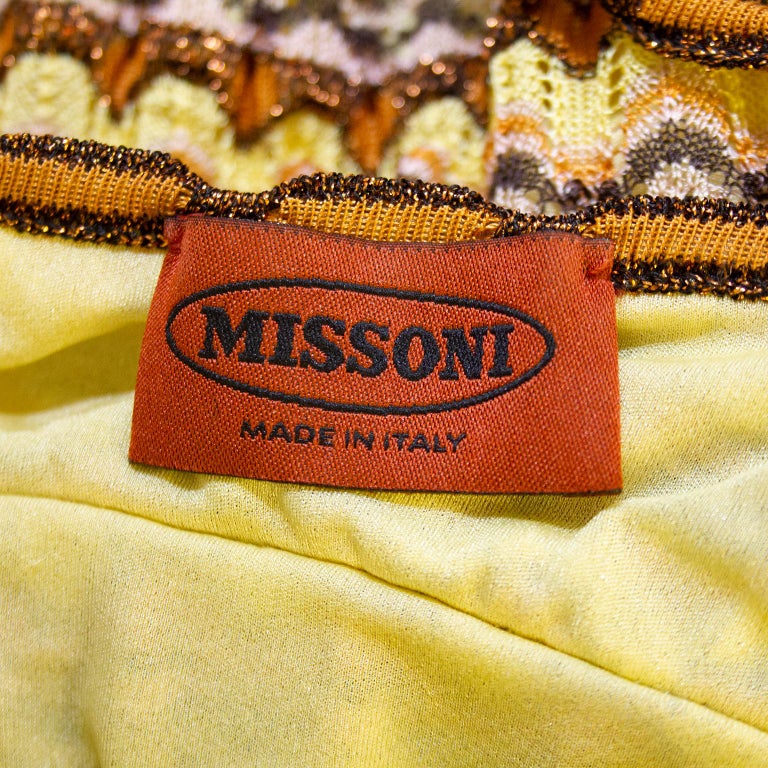 1990s Missoni Yellow Knit Dress at 1stDibs