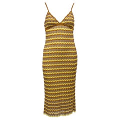 1990s Missoni Yellow Knit Dress